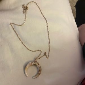 Goldtone Horn Necklace-Adjustable-New!
